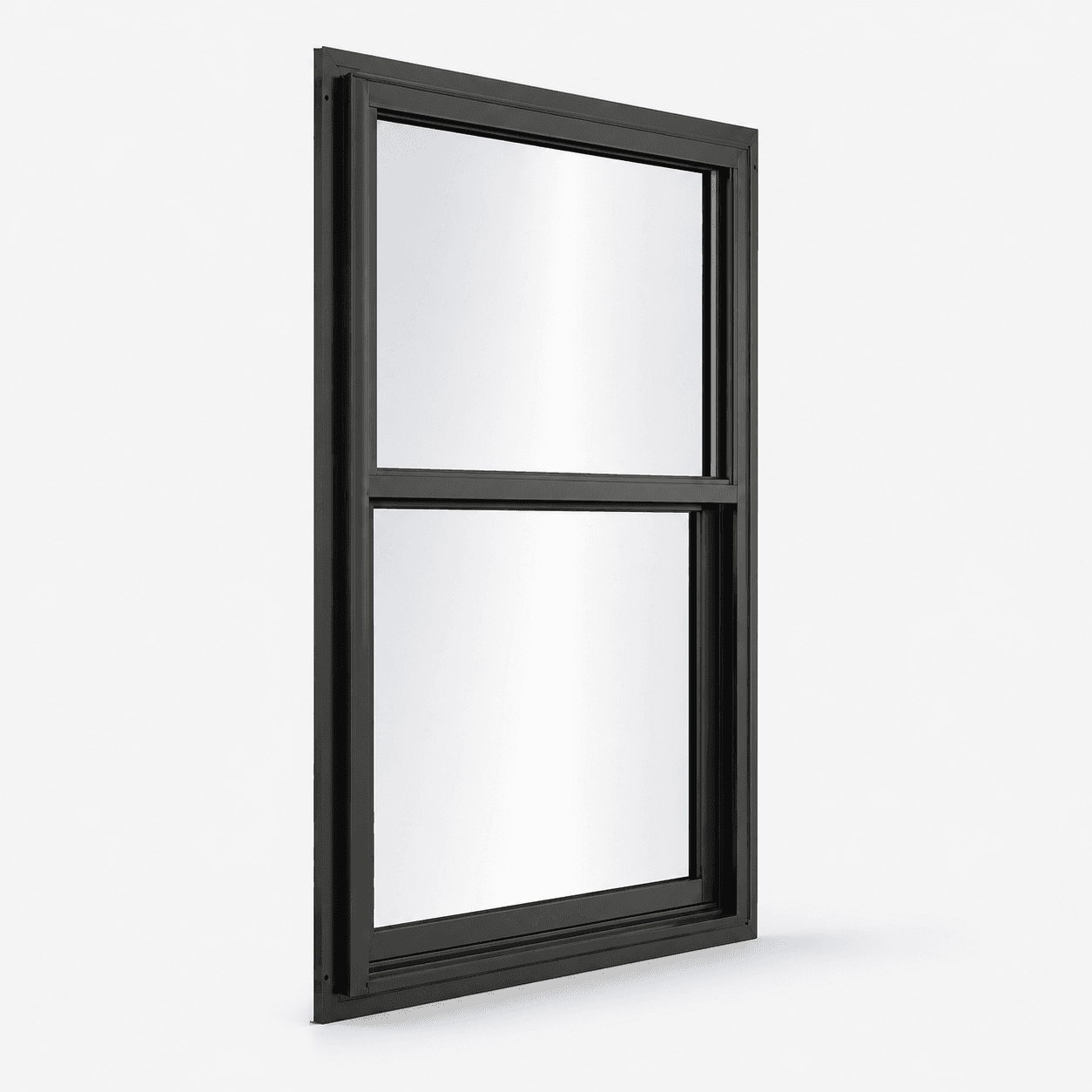 Black single-hung window